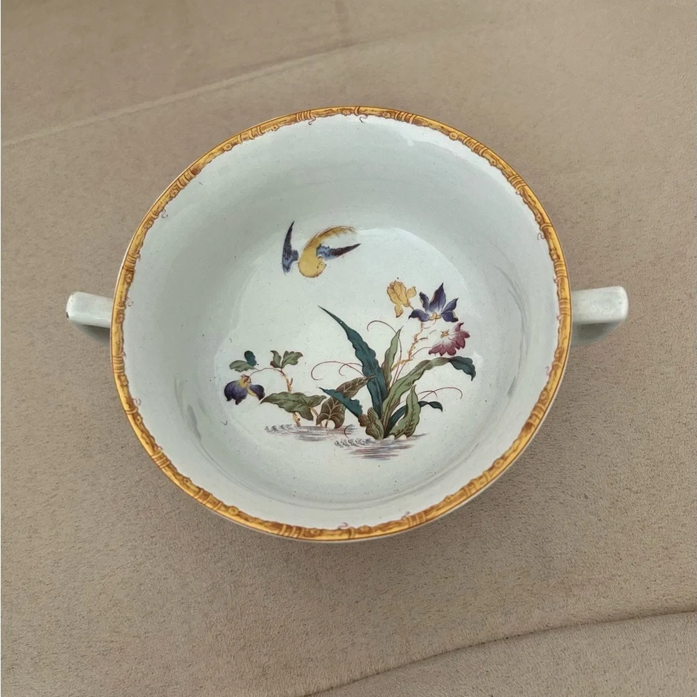 Wedgwood Devon Rose Flat Cream Soup Bowls Lot Of 2